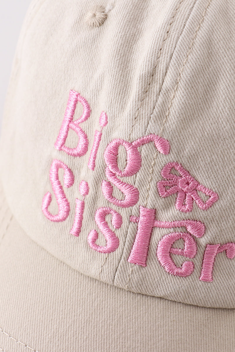 Khaki sister embroidery baseball cap