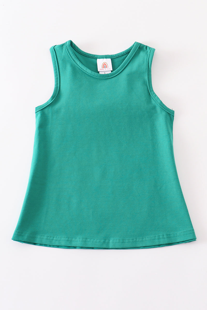 Teal blank basic kids teens adult tank top