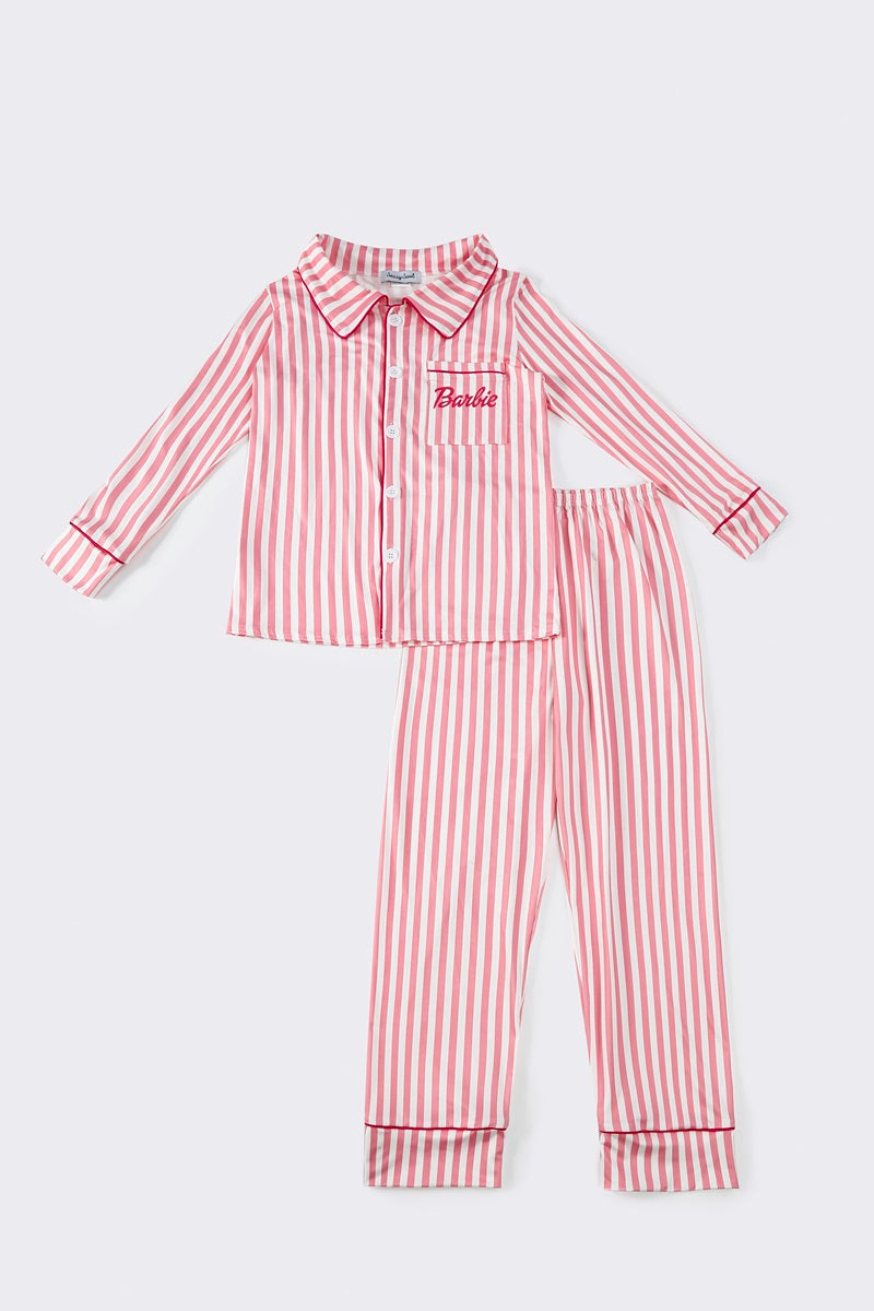 Pink stripe women pajamas set