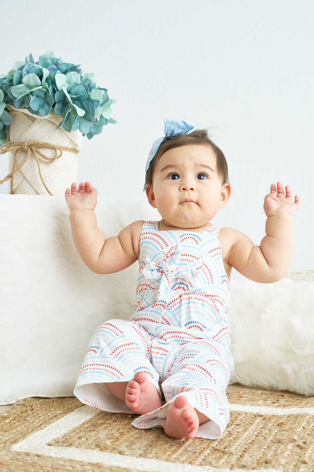 Rainbow print girl jumpsuit