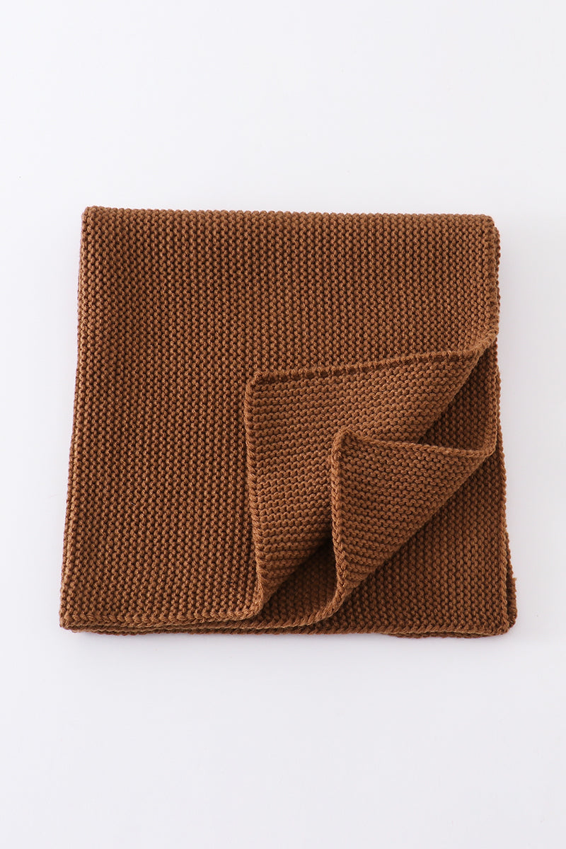 Brown baby soft knitted blanket