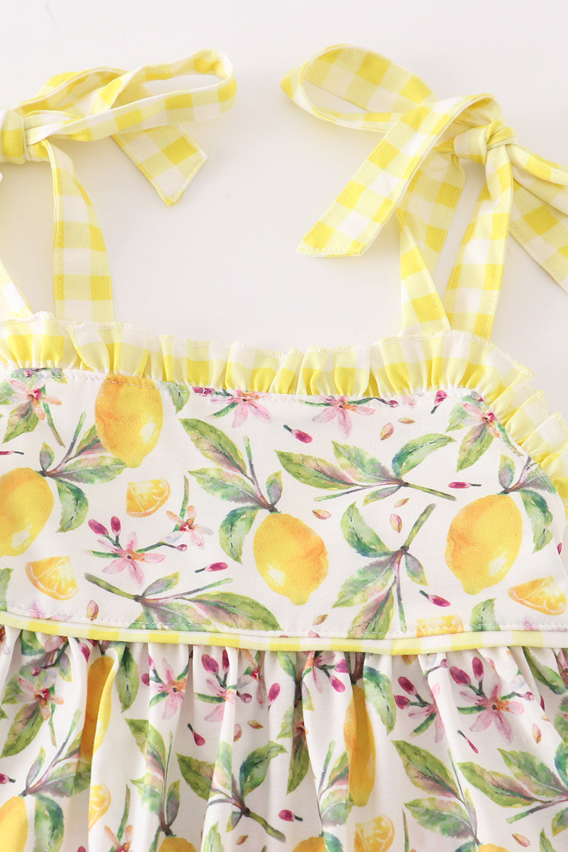 Yellow lemon ruffle dress