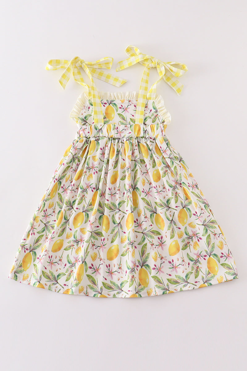 Yellow lemon ruffle dress