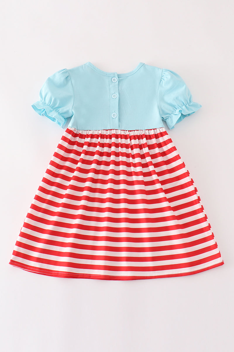 Red stripe chick fil a embroidery dress