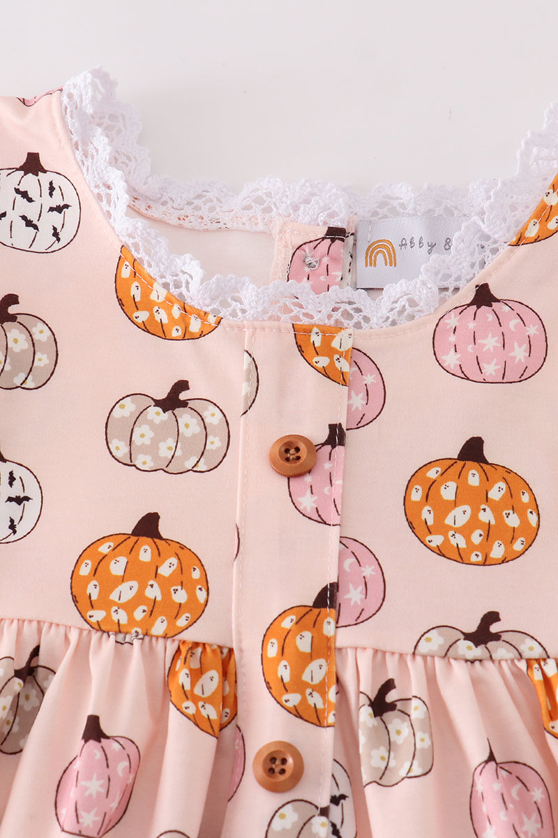 Pink pumpkin girl dress