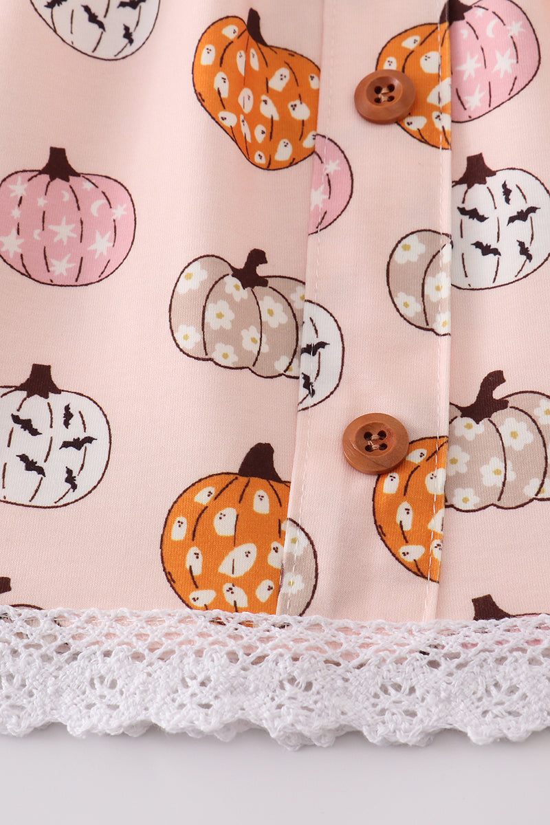 Pink pumpkin girl dress